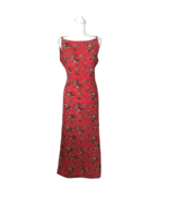 Democracy Palm Trees Tropical Sleeveless Maxi Dress Red Size L Vintage 9... - $55.24 CAD