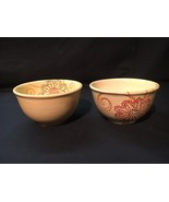 Pair of 2 ~ Pier 1 One Floral Dot Earthernware Soup / Salad Bowl - $30.50
