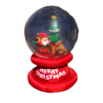 Gemmy Christmas Snow Globe Santa Sleigh Reindeer 6 ft Inflatable Light Up - $593.99