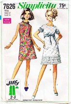 Vintage 1968 Misses&#39; JIFFY DRESS Pattern 7626-s Size 12 - £9.59 GBP