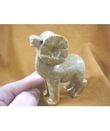 (Y-RAM-402) tan gray BIGHORN SHEEP RAM carving stone gemstone SOAPSTONE ... - £16.49 GBP
