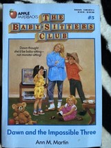 VTG The Baby Sitter Club #5 Dawn And The Impossible 3 Novel Book Ann M M... - $10.00