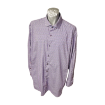 Daniel Hechter Circles Pink Purple Men Shirt Sz 3XLT LS 3X Tall Business... - $34.60