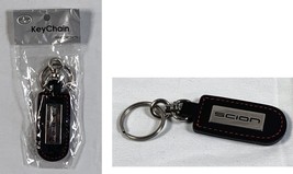 New Toyota Scion Leather &amp; Metal Keychain Key Ring Red Stitching - £14.09 GBP