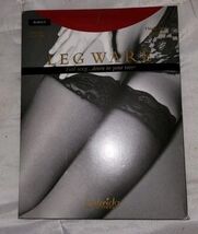 VTG NIP Fredericks of Hollywood Leg Ware Black Small Scallop Lace Top Th... - $23.99