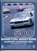 Riverside International Raceway Race Program 11/21/1982 WINSTON WESTERN 500-vf - £80.22 GBP