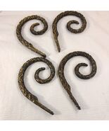 CROSCILL scarf tie back curtain Holder Swirl Bracket Brass Gold Hammered... - $40.00