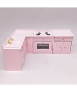 AirAds Dollhouse 1:12 scale kitchen set stove counter top oven sink pink - £22.32 GBP