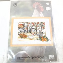 Permin of Copenhagen needlework cross stitch kit chicken hen tomatoes bike farm - £50.78 GBP