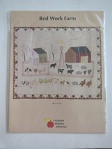 RED WORK FARM Embroidery Applique Quilt Pattern 46.5x38.5&quot; Laurene Sinem... - $16.14