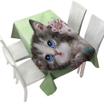 Cute Kittens Drawings Grey Tabby Kitty Cat Tablecloth - $51.96 CAD+