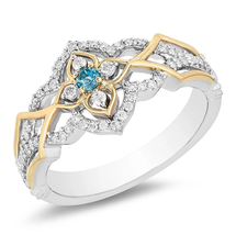 Enchanted Disney Princess Jasmine Fine jewelry, Silver Two Tone  Aquamarine Ring - £95.09 GBP