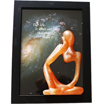 Thinker motivational art, wall art, office decor, galaxy background, 5x7 frame  - £12.78 GBP