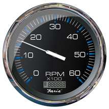 Faria Chesapeake Black 5&quot; Tachometer w/Digital Hourmeter - 6000 RPM (Gas) (Inboa - £158.19 GBP