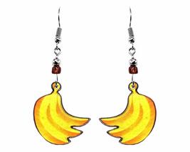 Banana Fruit Graphic Dangle Earrings - Womens Fashion Handmade Jewelry F... - £13.30 GBP