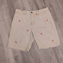 TOMMY HILFIGER Sz 33 Embroidered Pineapples On Chino Shorts-9” Inseam - £10.43 GBP