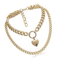 Layered Chain Choker Necklaces for Women Gold Punk - £30.93 GBP