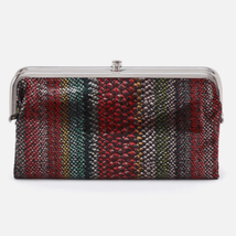 Hobo Lauren Clutch Leather Wallet Holiday Stripe Red Luxury Leather, Nwt - £121.89 GBP