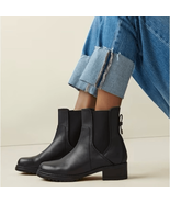 Cole Haan Camea Waterproof Leather Combat Boot,  Block Heel Black, Size ... - $139.00