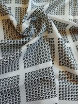 Vtg White Black Leaves Scarf Square 27 x 27 Secretary Head Neck Made in ... - $19.75