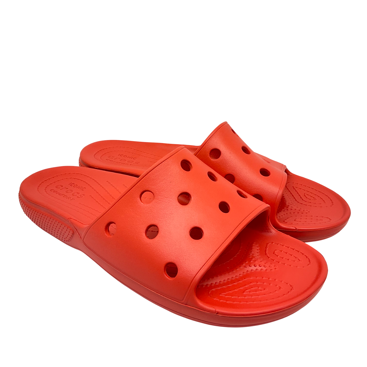 Crocs Men&#39;s Slip-On Classic Slide Flat Sandals Red Size 15M - $47.49