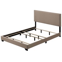 Leandros Queen Bed, Beige Fabric - $235.00