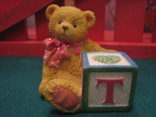Cherished Teddies Bear With T Block 158488T - $5.00