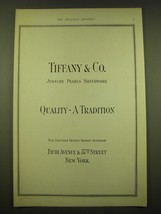 1924 Tiffany & Co. Ad - Jewelry Pearls Silverware Quality - A Tradition - $18.49