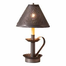 Plantation Candlestick Lamp with Chisel Shade in Kettle Black Tin image 2