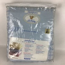 Baby Reversible Comforter 33x42 Blue Plaid Stars Babycare Blanket Vintage - £59.31 GBP