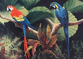 macaw parrot exotic tropical bird jungle ceramic tile mural medallion backsplash - £75.17 GBP+