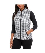 Karen Scott Womens S Black Houndstooth Printed Quilted Puffer Vest NWT BQ74 - $23.51