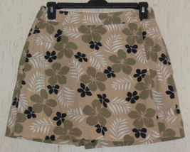 Excellent Womens White Stag Stretch Beige W/ Floral Print Skort Size 14 - £18.35 GBP