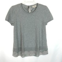 NWT Womens Size Small Ann Taylor LOFT Outlet Gray Mixed Media High Low Sweater - £22.51 GBP
