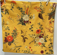 Throw Pillow Case Spring Yellow Floral 18 Inch Square Zipper Closure - £13.30 GBP