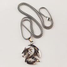 Dragon Necklace Fantasy Fashion Jewelry Silver Color Chain