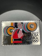 1984 Olympics Weightlifter USPS 40¢ Postage Stamp Lapel Pin Airmail - $19.80