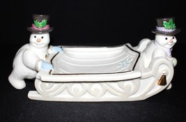 Lenox Snowman Candy Tray 2000 Christmas Collection Porcelain Sleigh Figu... - £19.92 GBP