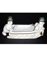 Lenox Snowman Candy Tray 2000 Christmas Collection Porcelain Sleigh Figu... - £19.75 GBP