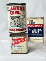 McCormick French&#39;s &amp; Glabber Girl Tin Box Lot Of 3 Ketchup Pickling Spice Powder - $29.65