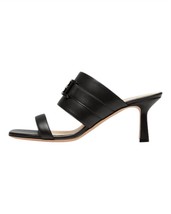 Bally women's elia square toe logo accent heel sandals Black - $460.00