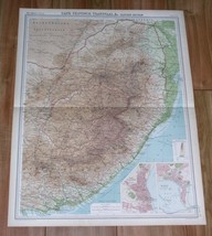 1922 Original Vintage Map Of Transvaal South Africa Durban Port Elizabeth Maps - £18.95 GBP