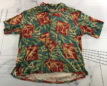 Island Republic Hawaiian Shirt Mens XL Silk Teal Green Red Palm Martini ... - $19.79