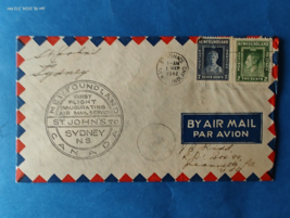 Canada Air Mail First Off Flight St Johns Newfoundland to Sydney NS May 1 1942 - $98.99