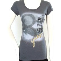 GUESS Graphic Tee Junior&#39;s Small Bling Glitter Short Sleeves Knit Stretch NWT - £11.67 GBP