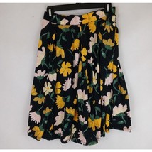 LuLaRoe Women&#39;s Black Skirt With Yellow &amp; Pink Floral Designs Size Small - £8.52 GBP