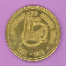 1971 Kapuskasing Ontario Municipal Trade Token or Dollar 50th  Golden Year Brass - £27.48 GBP