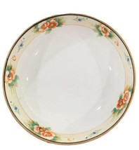 Vintage Hand Painted NIPPON Footed Bowl w/ Wild Roses Around the inside of bowl - £38.83 GBP