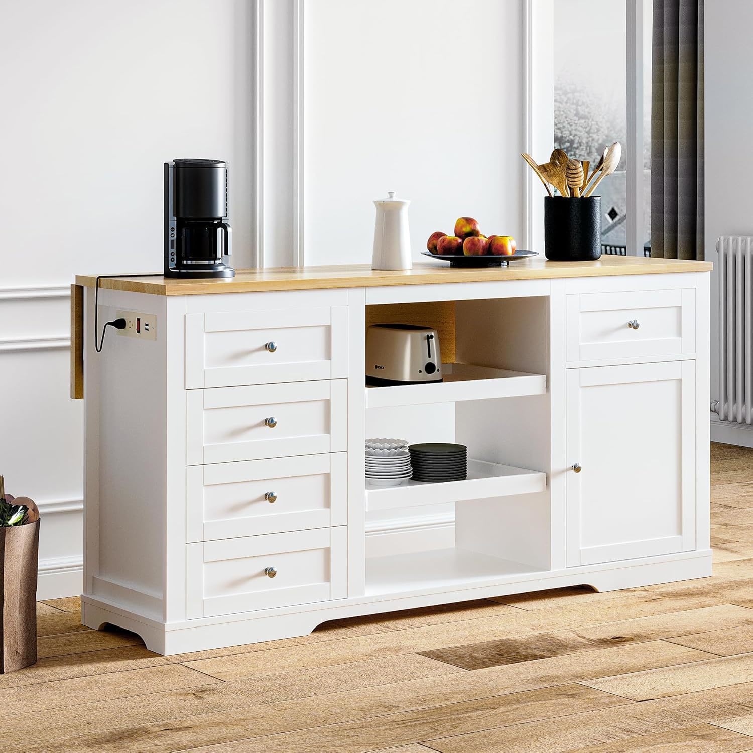 Kitchen Island With Storage And Drop Leaf, Island Table For Kitchen, Coffee Stat