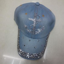Washed Old Cowboy Hat Diamond-Encrusted Baseball Cap British Shade Cap - £10.98 GBP